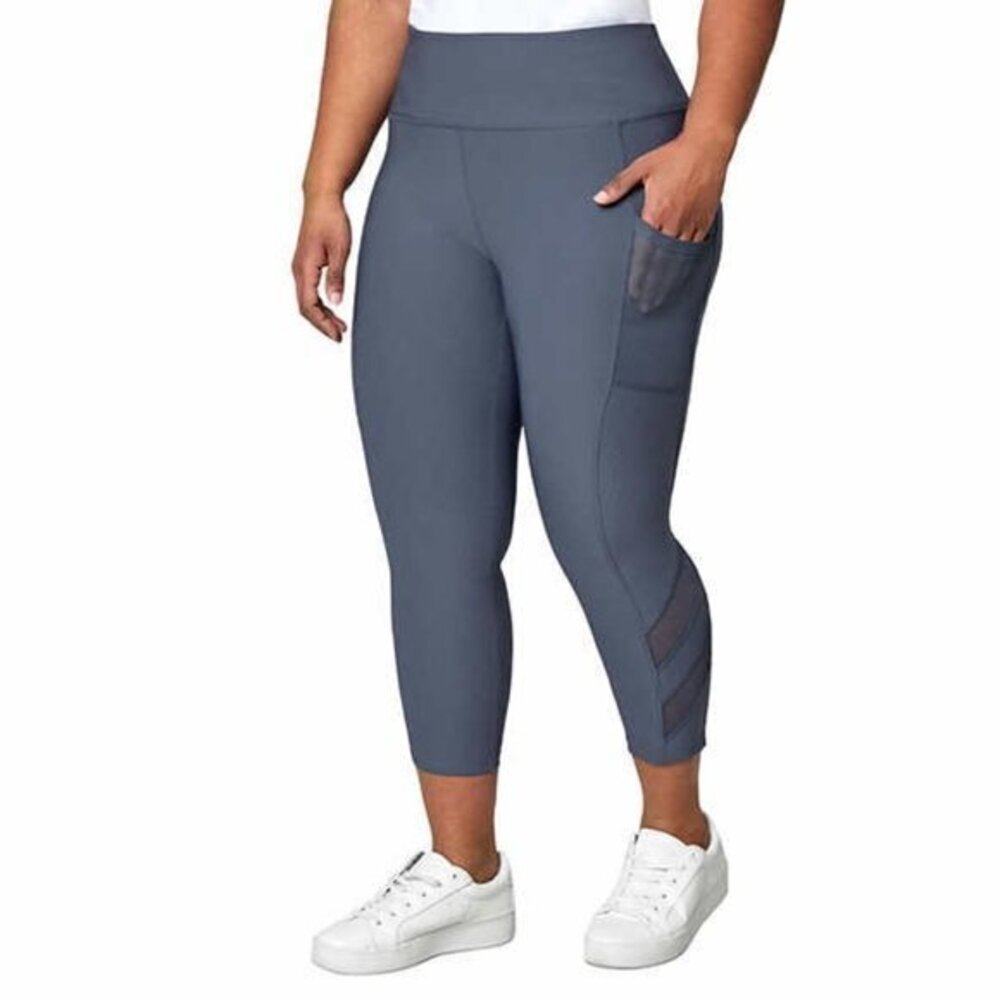 Mondetta High Waisted  Leggings Gray Meduim Mesh Capri Active High waist Moistu